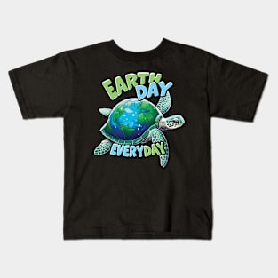 Love Your Home Planet Earth Day Awareness Cosmic Turtle Kids T-Shirt